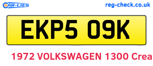 EKP509K are the vehicle registration plates.