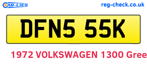 DFN555K are the vehicle registration plates.