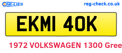 EKM140K are the vehicle registration plates.
