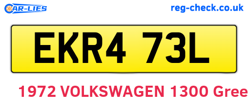 EKR473L are the vehicle registration plates.