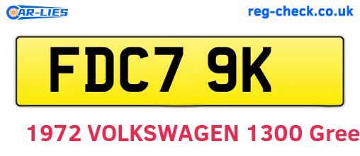FDC79K are the vehicle registration plates.