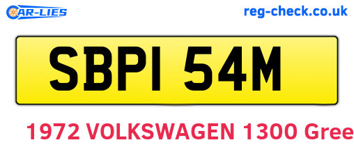 SBP154M are the vehicle registration plates.