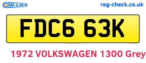 FDC663K are the vehicle registration plates.