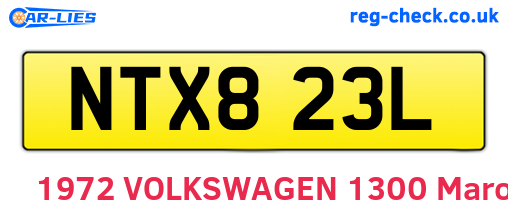 NTX823L are the vehicle registration plates.