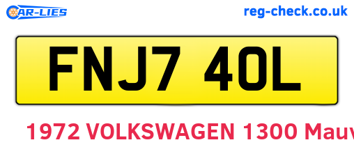FNJ740L are the vehicle registration plates.