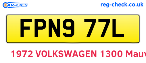 FPN977L are the vehicle registration plates.