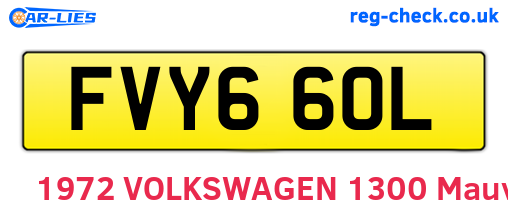 FVY660L are the vehicle registration plates.