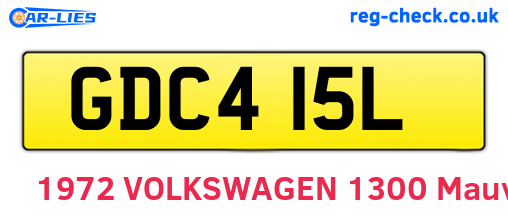 GDC415L are the vehicle registration plates.