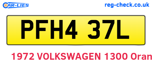 PFH437L are the vehicle registration plates.