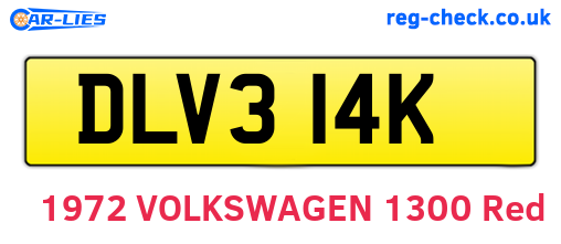 DLV314K are the vehicle registration plates.