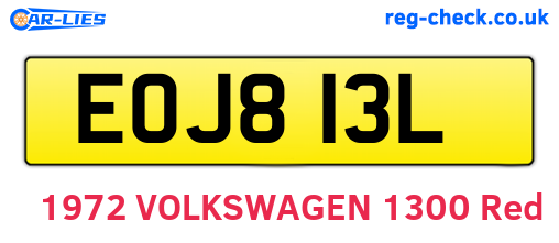 EOJ813L are the vehicle registration plates.