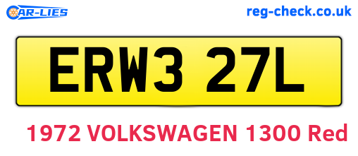 ERW327L are the vehicle registration plates.