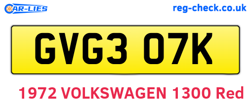 GVG307K are the vehicle registration plates.
