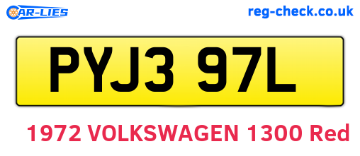 PYJ397L are the vehicle registration plates.