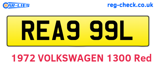 REA999L are the vehicle registration plates.