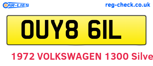 OUY861L are the vehicle registration plates.