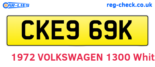 CKE969K are the vehicle registration plates.