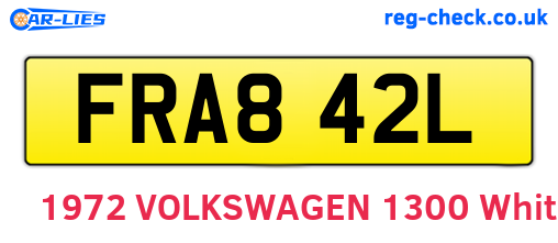 FRA842L are the vehicle registration plates.