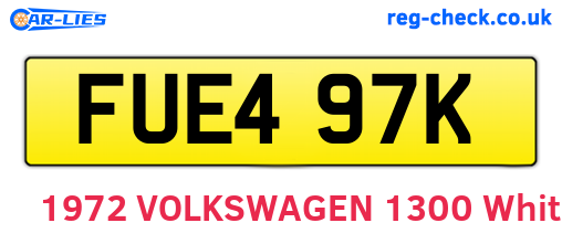 FUE497K are the vehicle registration plates.