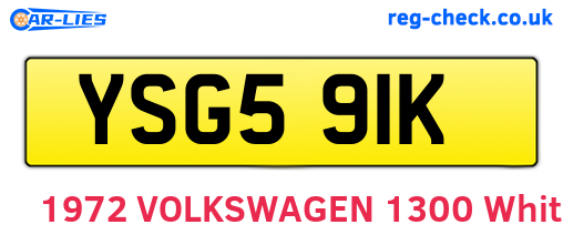 YSG591K are the vehicle registration plates.