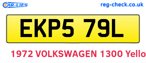 EKP579L are the vehicle registration plates.
