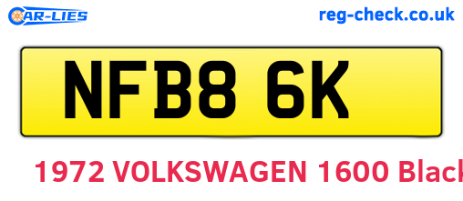 NFB86K are the vehicle registration plates.