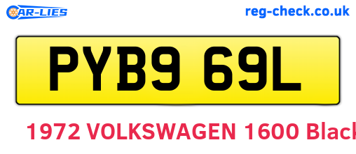PYB969L are the vehicle registration plates.