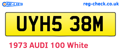 UYH538M are the vehicle registration plates.