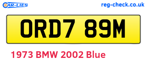 ORD789M are the vehicle registration plates.
