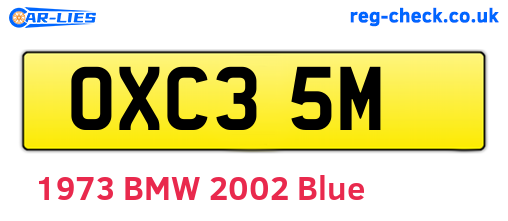 OXC35M are the vehicle registration plates.