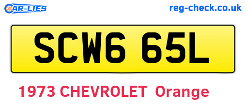 SCW665L are the vehicle registration plates.