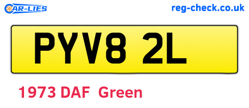 PYV82L are the vehicle registration plates.