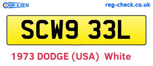 SCW933L are the vehicle registration plates.