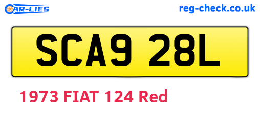 SCA928L are the vehicle registration plates.
