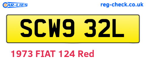 SCW932L are the vehicle registration plates.