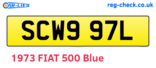 SCW997L are the vehicle registration plates.
