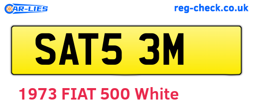 SAT53M are the vehicle registration plates.