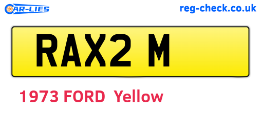 RAX2M are the vehicle registration plates.