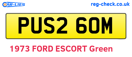 PUS260M are the vehicle registration plates.