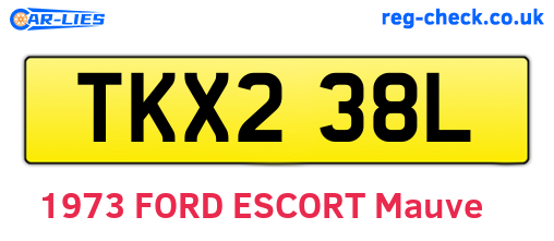 TKX238L are the vehicle registration plates.