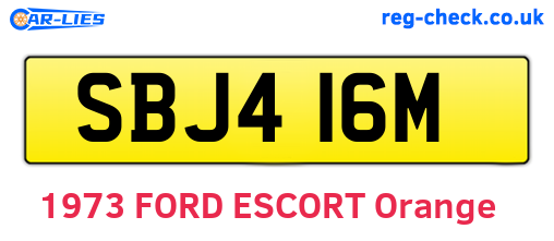 SBJ416M are the vehicle registration plates.