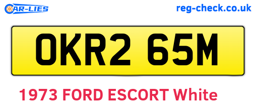 OKR265M are the vehicle registration plates.
