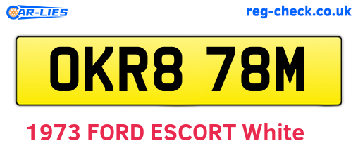 OKR878M are the vehicle registration plates.