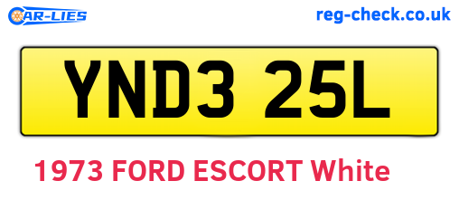 YND325L are the vehicle registration plates.