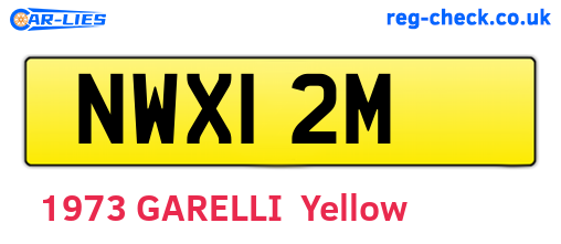 NWX12M are the vehicle registration plates.