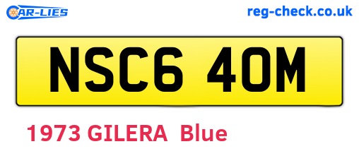 NSC640M are the vehicle registration plates.