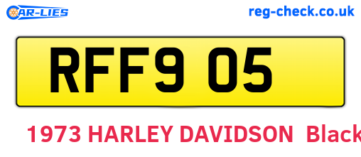 RFF905 are the vehicle registration plates.