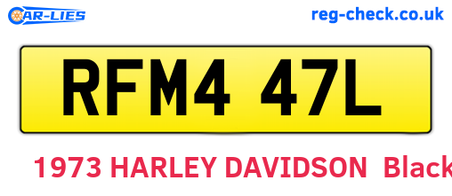 RFM447L are the vehicle registration plates.