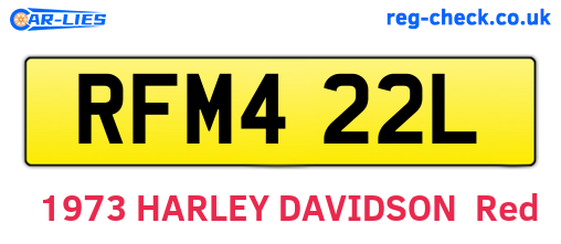 RFM422L are the vehicle registration plates.