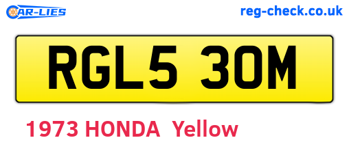 RGL530M are the vehicle registration plates.